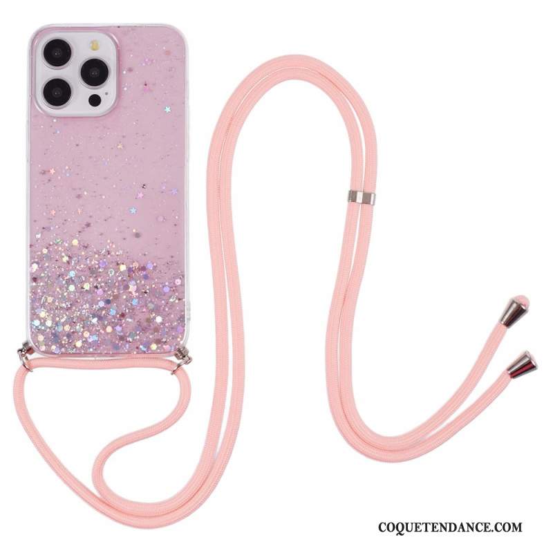 Coque à Cordon iPhone 16 Pro Max Paillettes