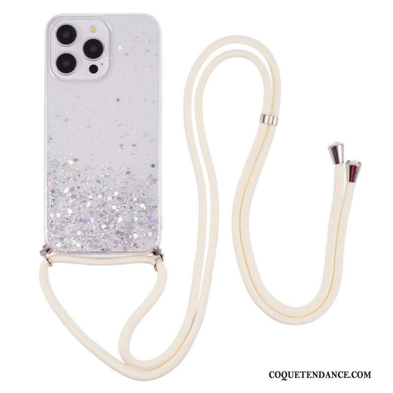 Coque à Cordon iPhone 16 Pro Max Paillettes