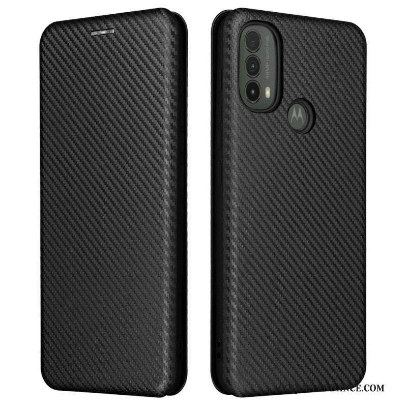 Flip Cover Moto E40 / E30 / E20 Fibre Carbone