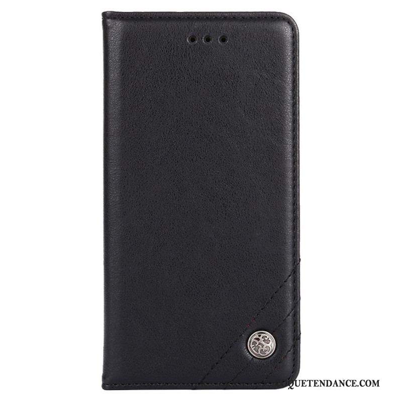 Flip Cover Moto E40 / E30 / E20 Style Cuir Rivet