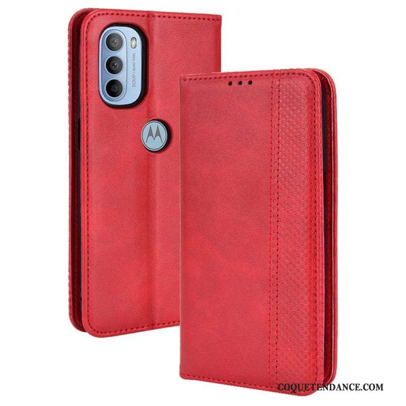 Flip Cover Moto G41 / G31 Effet Cuir Vintage Stylisé