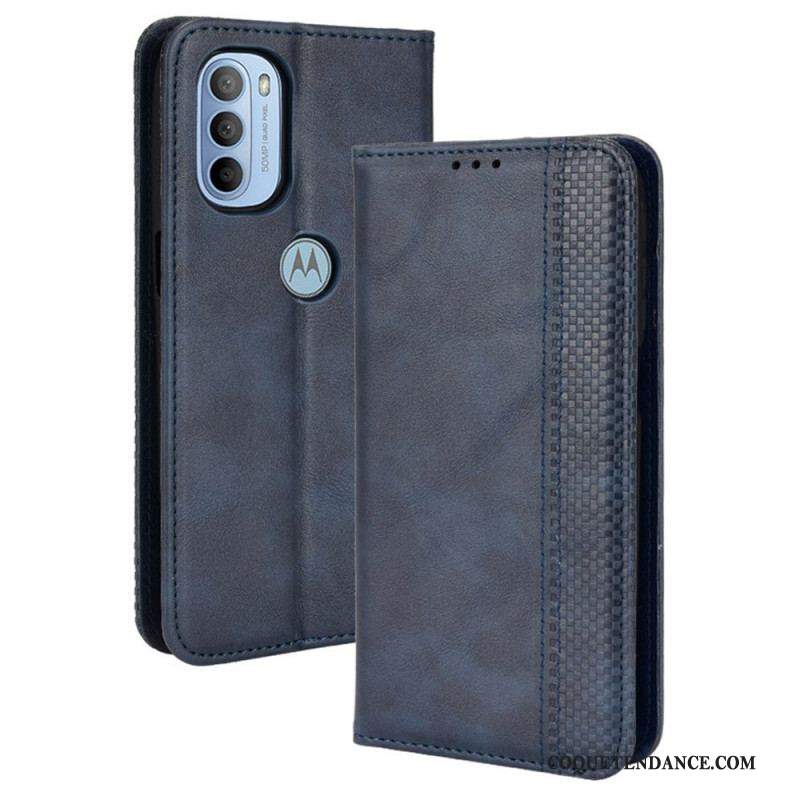 Flip Cover Moto G41 / G31 Effet Cuir Vintage Stylisé