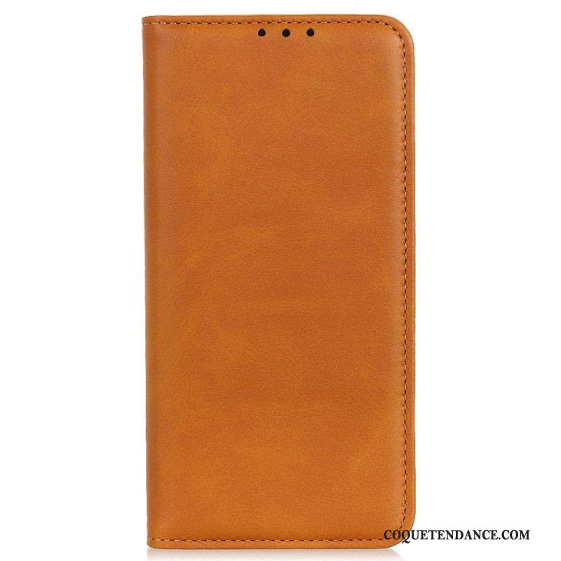 Flip Cover Moto G73 5G Cuir Fendu Élégance