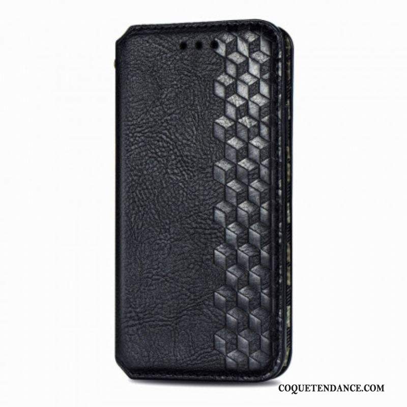 Flip Cover Motorola Edge 20 Lite Simili Cuir Texture Diamant