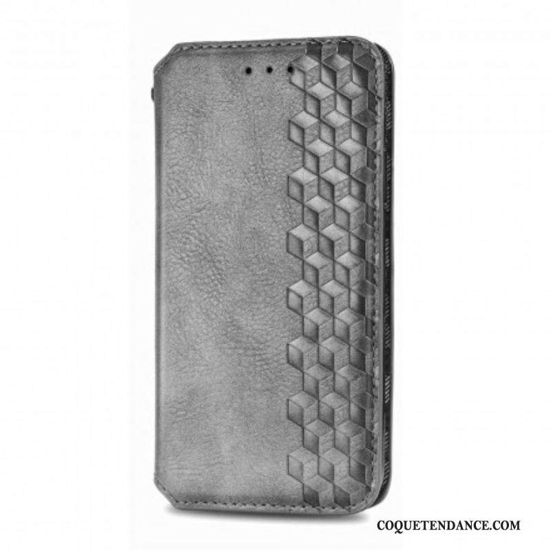 Flip Cover Motorola Edge 20 Lite Simili Cuir Texture Diamant