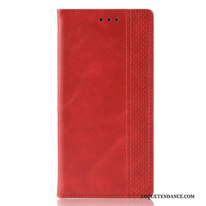 Flip Cover Samsung Galaxy A12 / M12 Effet Cuir Vintage Stylisé