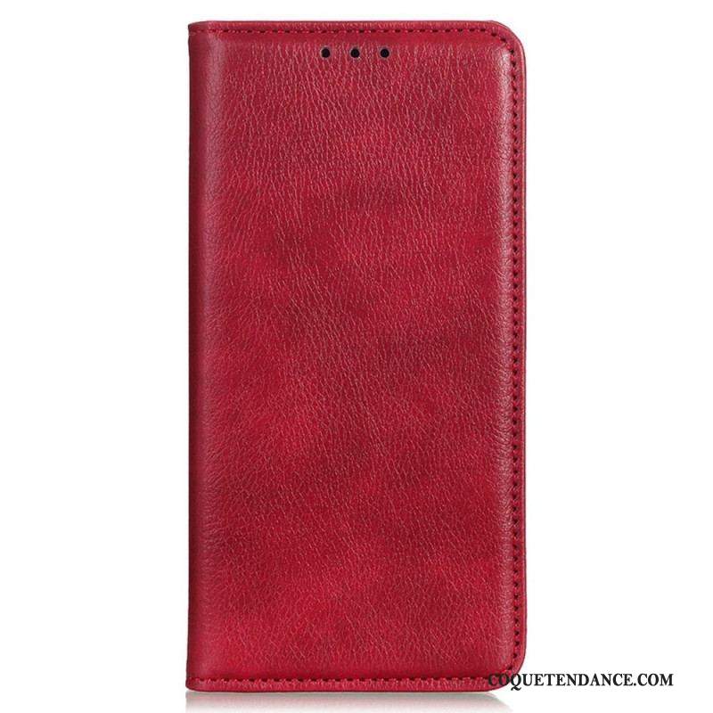 Flip Cover Samsung Galaxy M13 Cuir Fendu Litchi