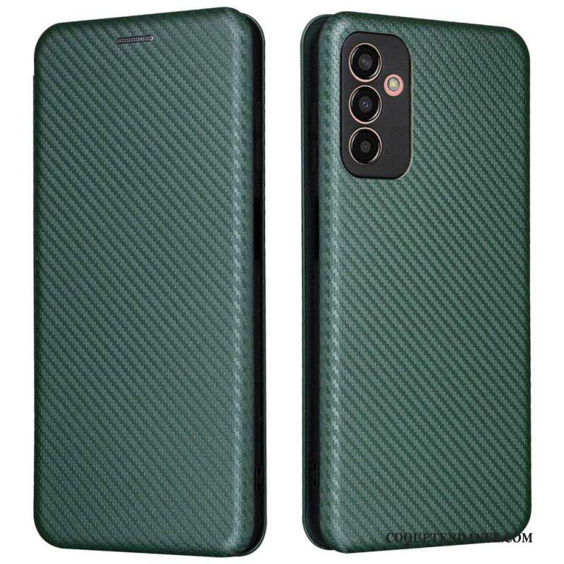 Flip Cover Samsung Galaxy M13 Fibre Carbone