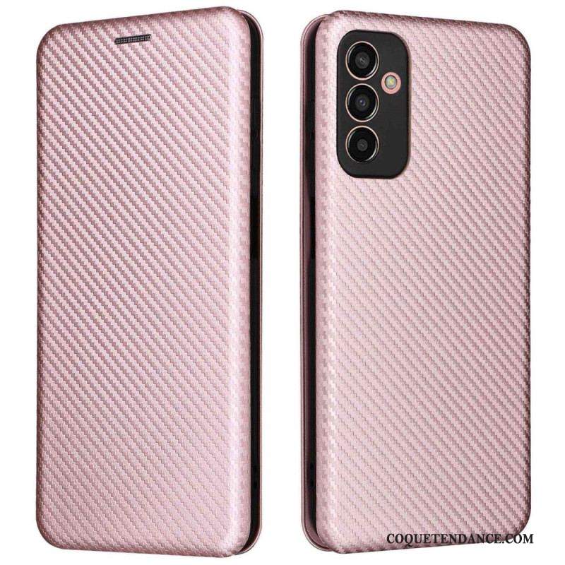 Flip Cover Samsung Galaxy M13 Fibre Carbone