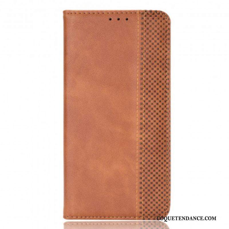 Flip Cover Samsung Galaxy S21 5G Effet Cuir Vintage Stylisé