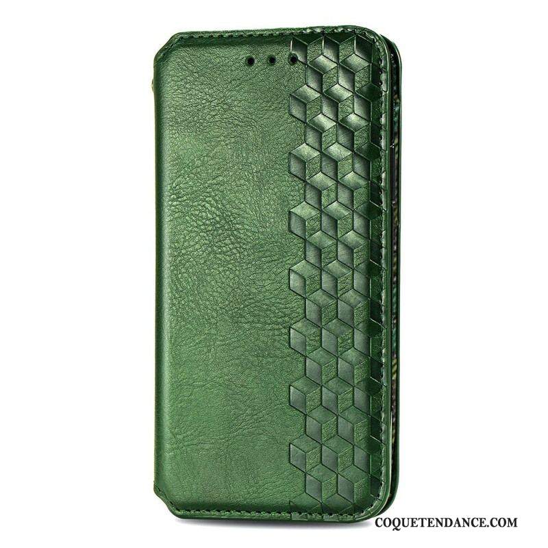 Flip Cover Samsung Galaxy S21 FE Effet Cuir Texture Diamant