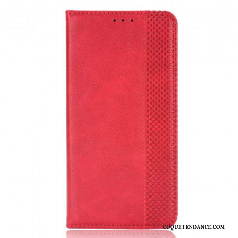 Flip Cover Samsung Galaxy S21 Ultra 5G Effet Cuir Vintage Stylisé