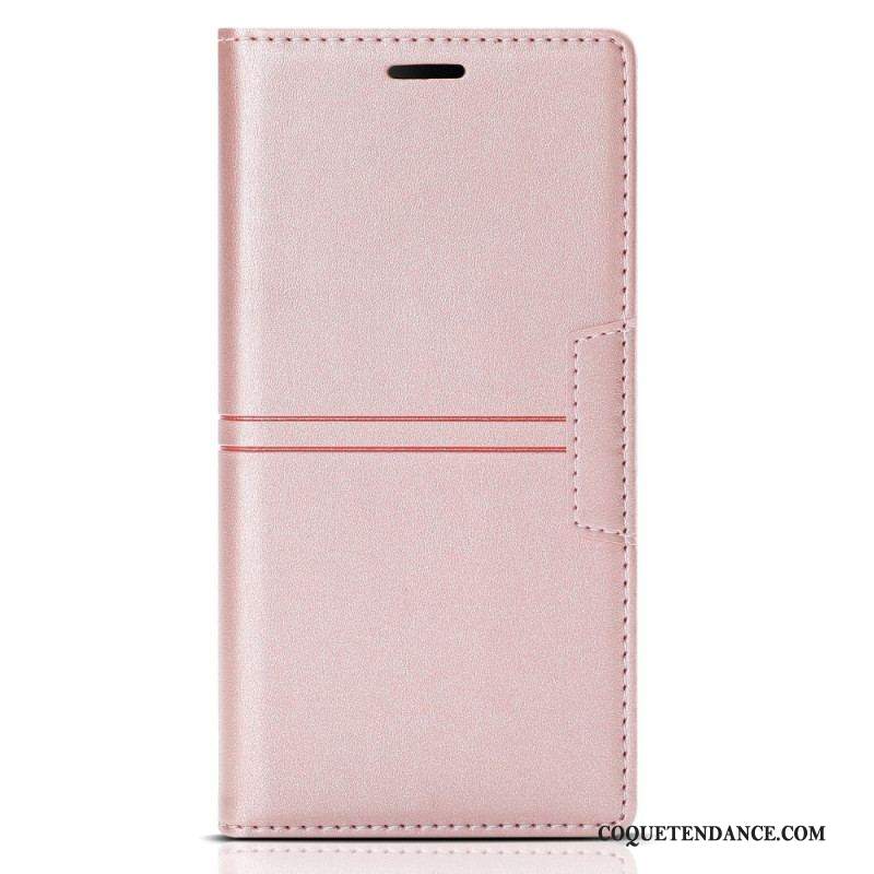 Flip Cover Samsung Galaxy S22 5G Style Cuir Couture Fermoir Magnétique