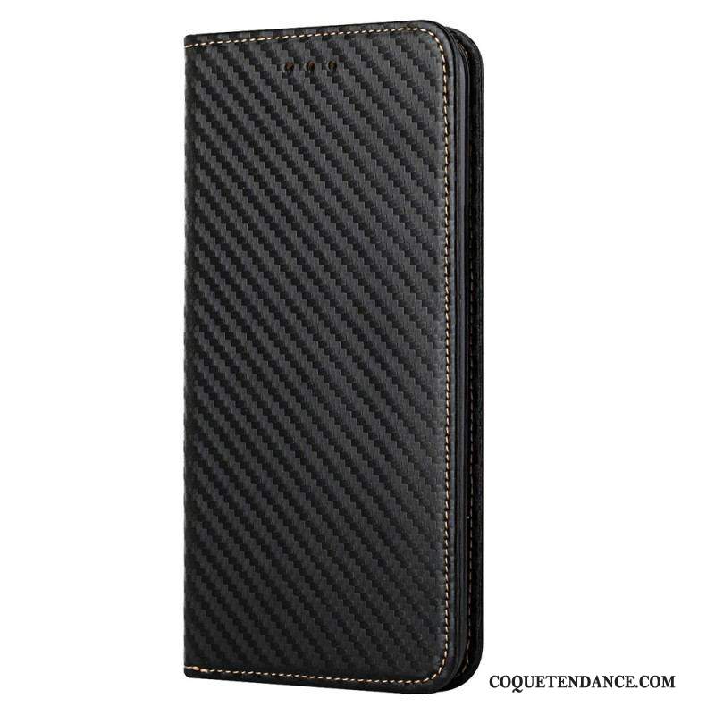 Flip Cover Samsung Galaxy S23 Plus 5G Style Fibre Carbone à Lanière