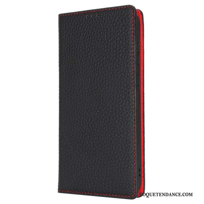 Flip Cover Samsung Galaxy S24 FE Cuir Texture Litchi