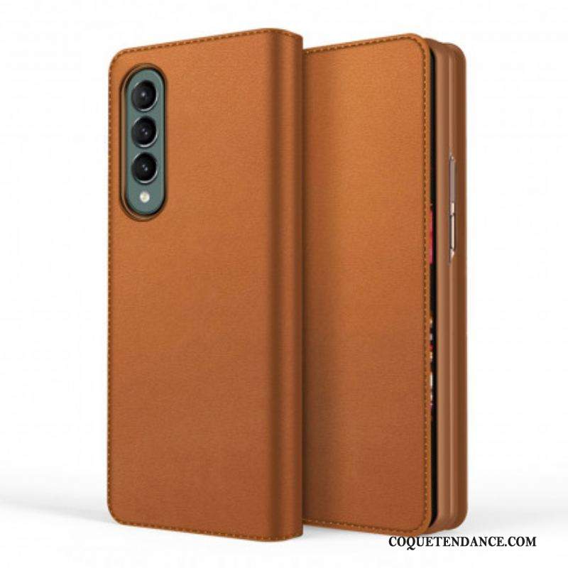 Flip Cover Samsung Galaxy Z Fold 3 5G Skin-Touch Cuir Fendu