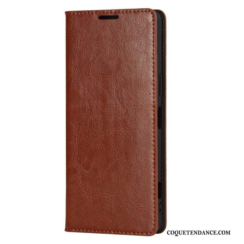 Flip Cover Sony Xperia 1 IV Véritable Cuir