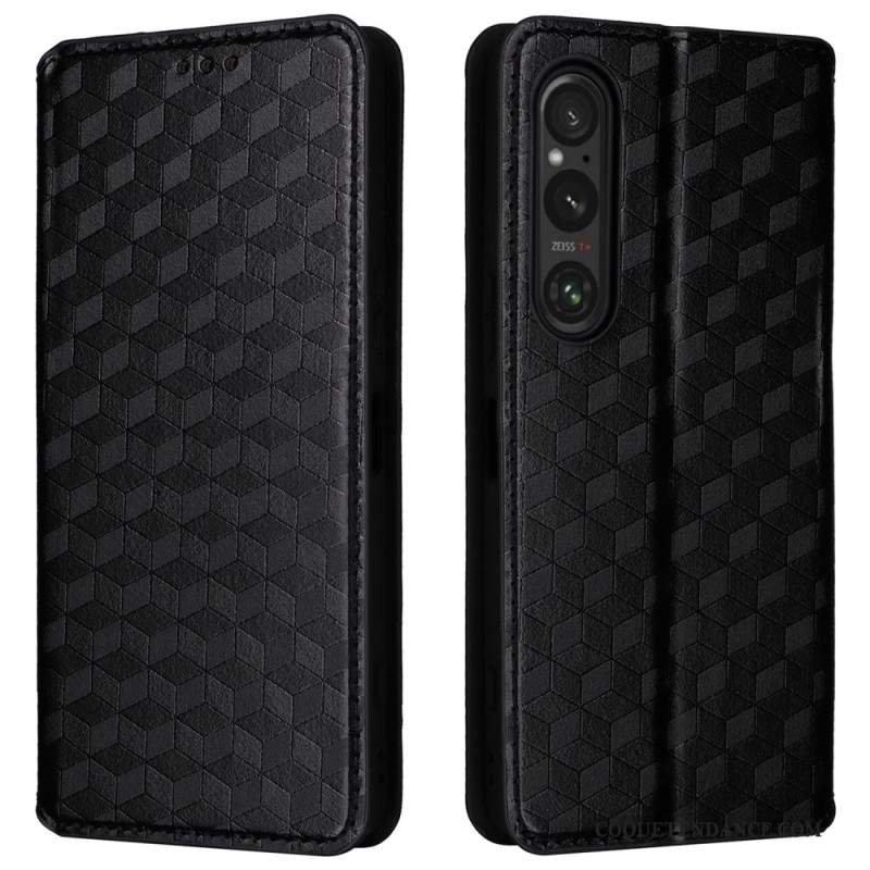 Flip Cover Sony Xperia 1 VI Motif Losanges 3D