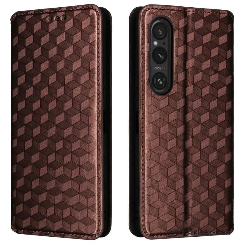 Flip Cover Sony Xperia 1 VI Motif Losanges 3D