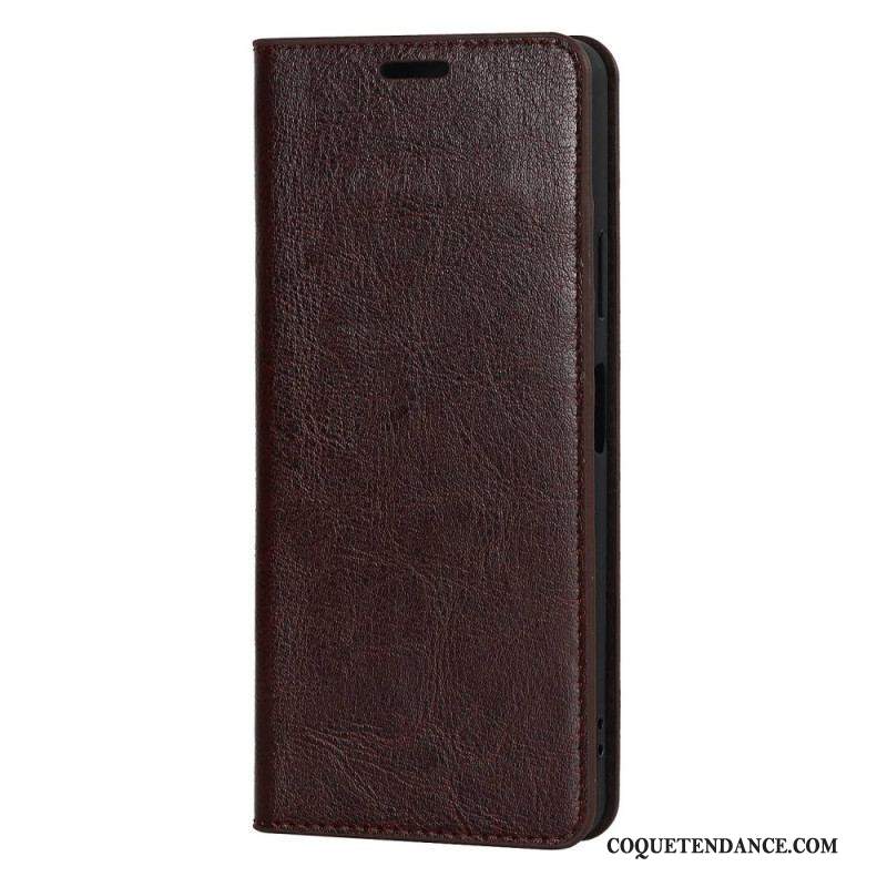 Flip Cover Sony Xperia 10 IV Cuir Véritable