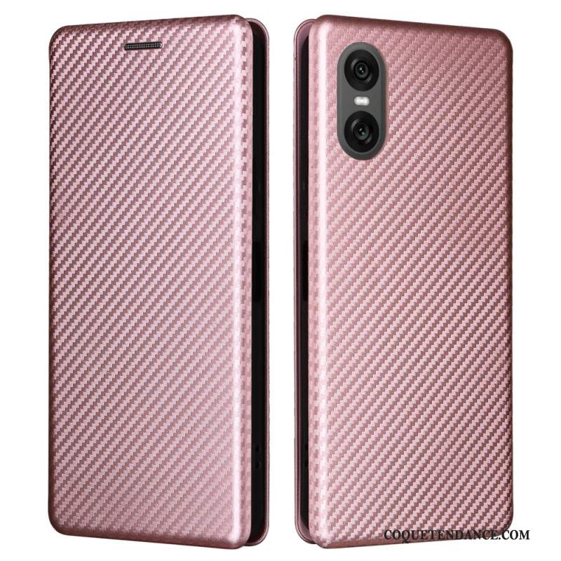 Flip Cover Sony Xperia 10 VI Fibre Carbone