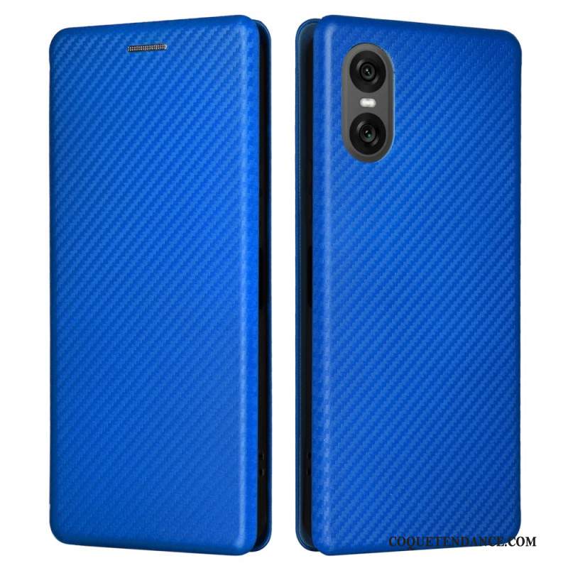 Flip Cover Sony Xperia 10 VI Fibre Carbone