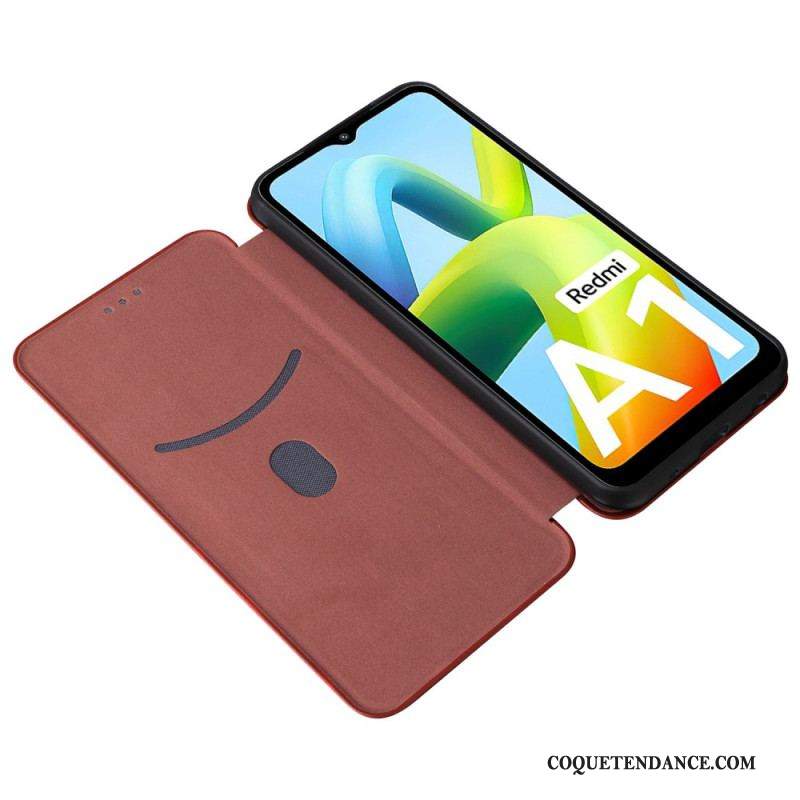 Flip Cover Xiaomi Redmi A1 Fibre Carbone