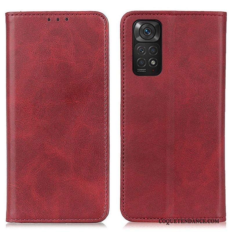 Flip Cover Xiaomi Redmi Note 11 / 11s Cuir Fendu Élégance