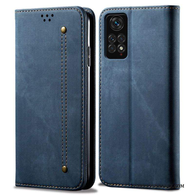 Flip Cover Xiaomi Redmi Note 11 Pro / Note 11 Pro 5G Tissu Jeans