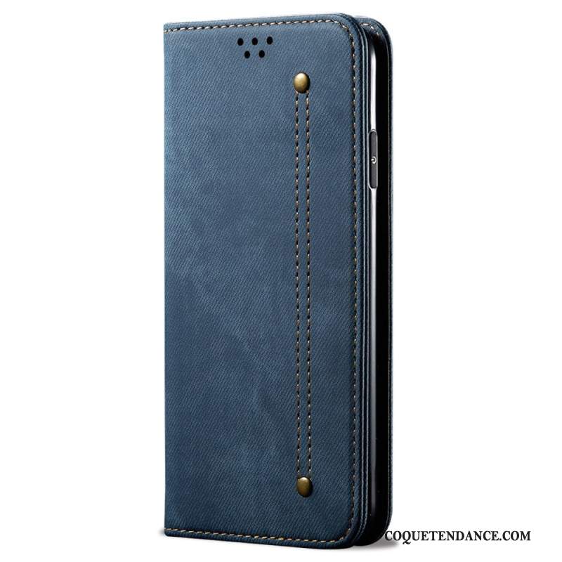 Flip Cover Xiaomi Redmi Note 13 4G Tissu Jeans