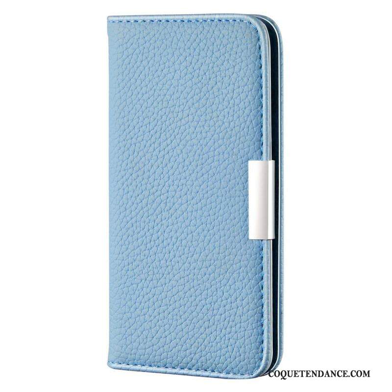 Flip Cover iPhone 13 Mini Simili Cuir Litchi Ultra Chic