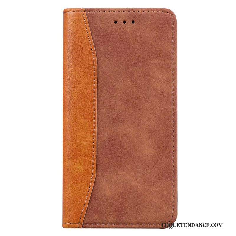 Flip Cover iPhone 13 Pro Effet Cuir Business Bicolore