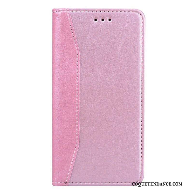 Flip Cover iPhone 13 Pro Effet Cuir Business Bicolore