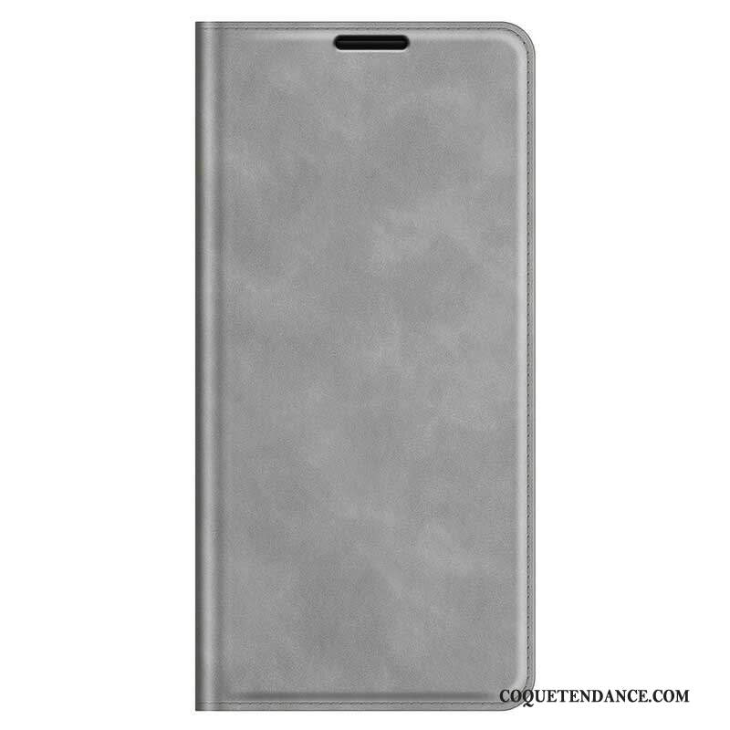 Flip Cover iPhone 13 Pro Max Effet Cuir Douceur Soie