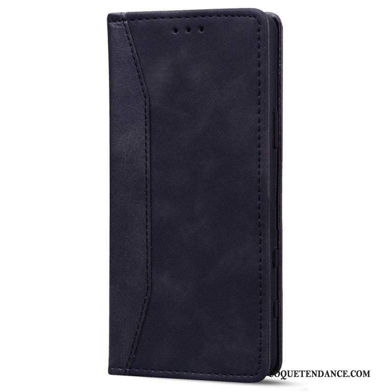 Flip Cover iPhone 14 Effet Cuir Business Bicolore