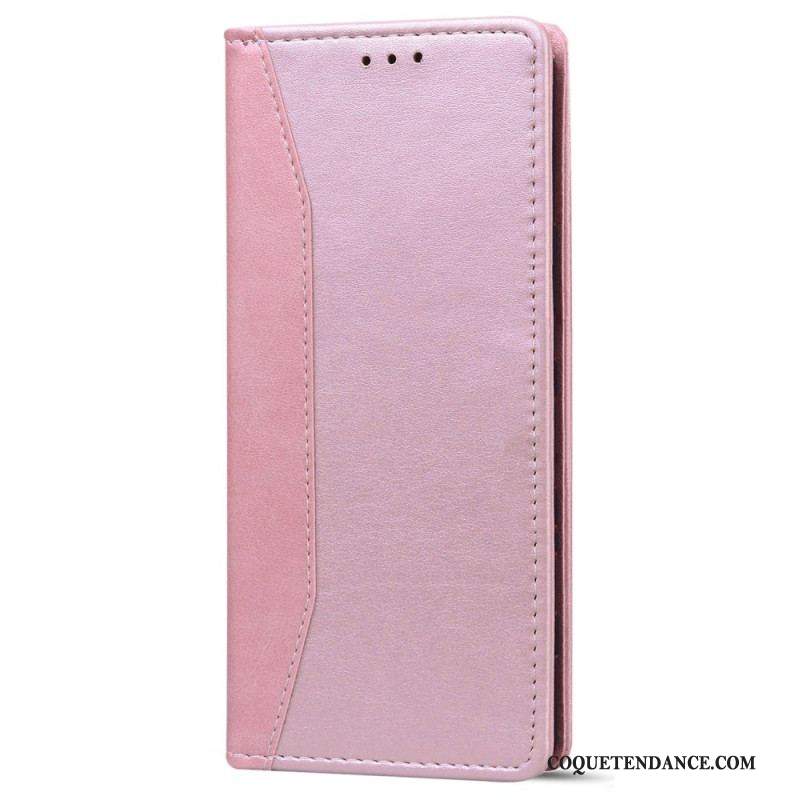 Flip Cover iPhone 14 Effet Cuir Business Bicolore