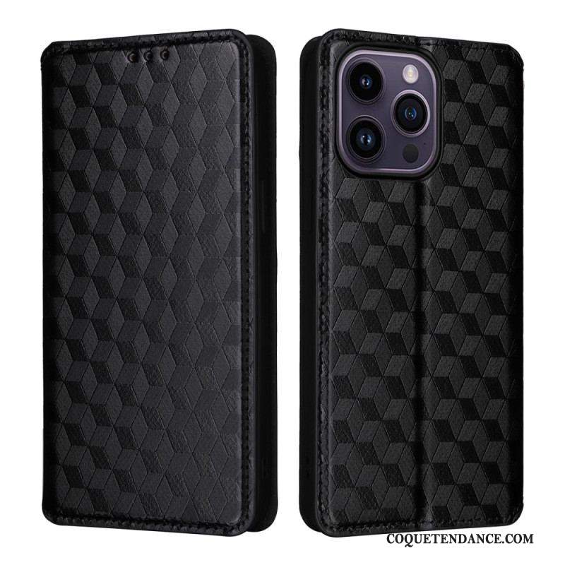 Flip Cover iPhone 15 Cubes 3D