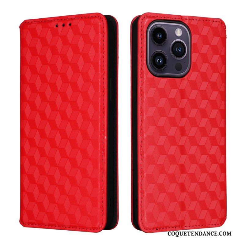 Flip Cover iPhone 15 Cubes 3D