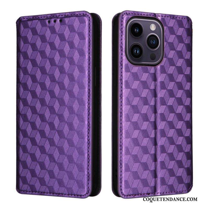 Flip Cover iPhone 15 Cubes 3D