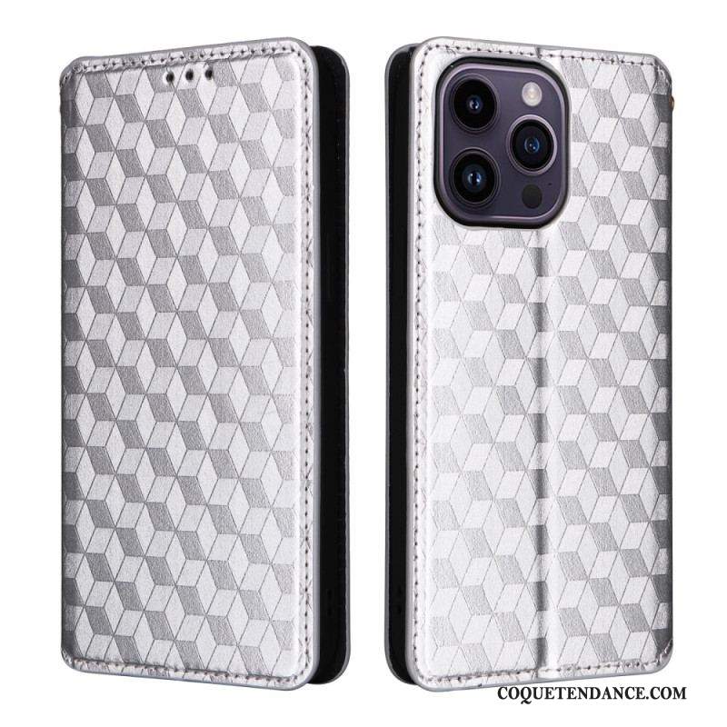 Flip Cover iPhone 15 Cubes 3D