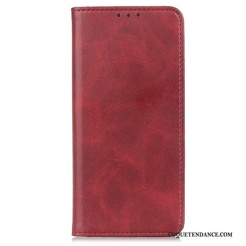 Flip Cover iPhone 15 Cuir Fendu