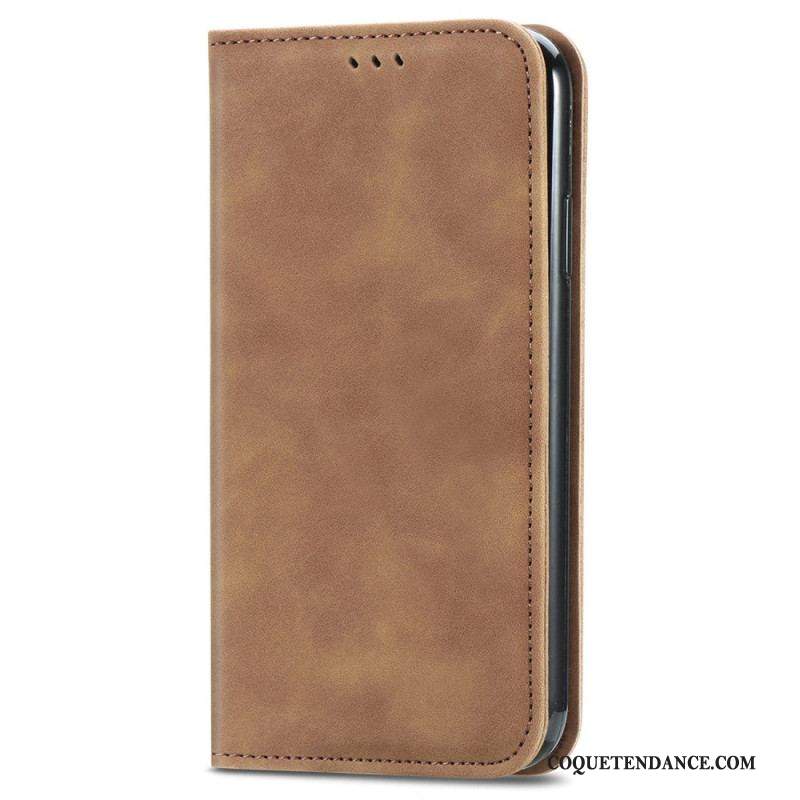 Flip Cover iPhone 15 Plus Simili Cuir Douceur