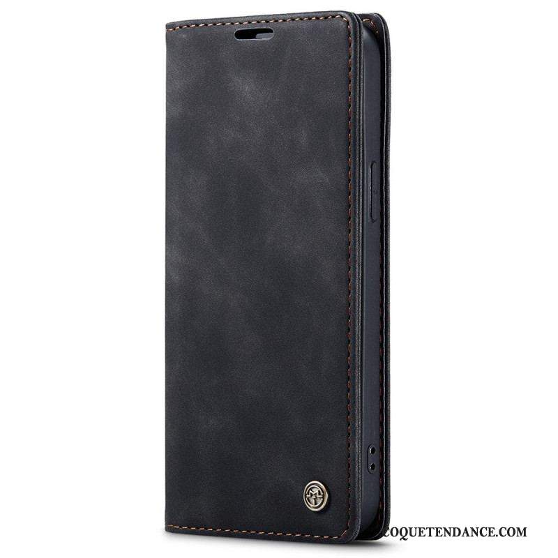 Flip Cover iPhone 15 Simili Cuir Vintage CASEME