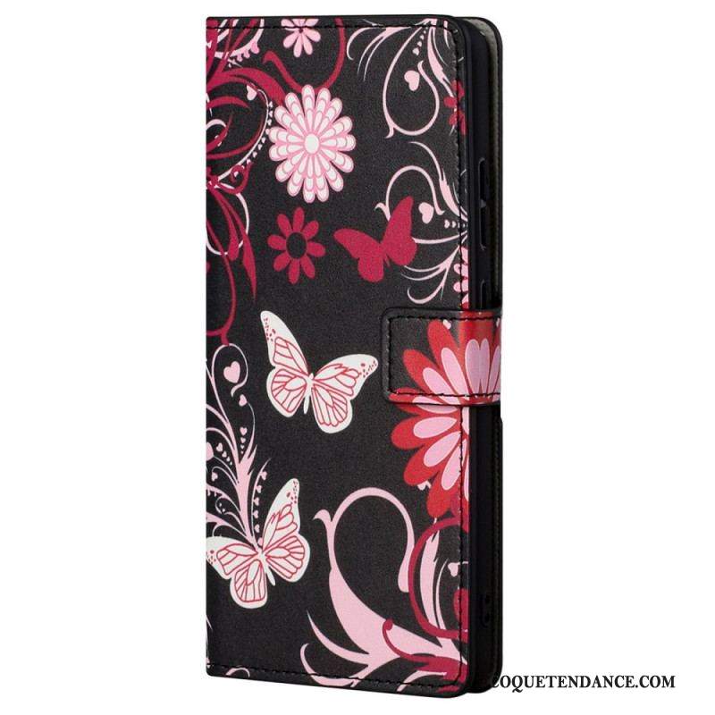 Housse Moto G41 / G31 Papillons et Fleurs