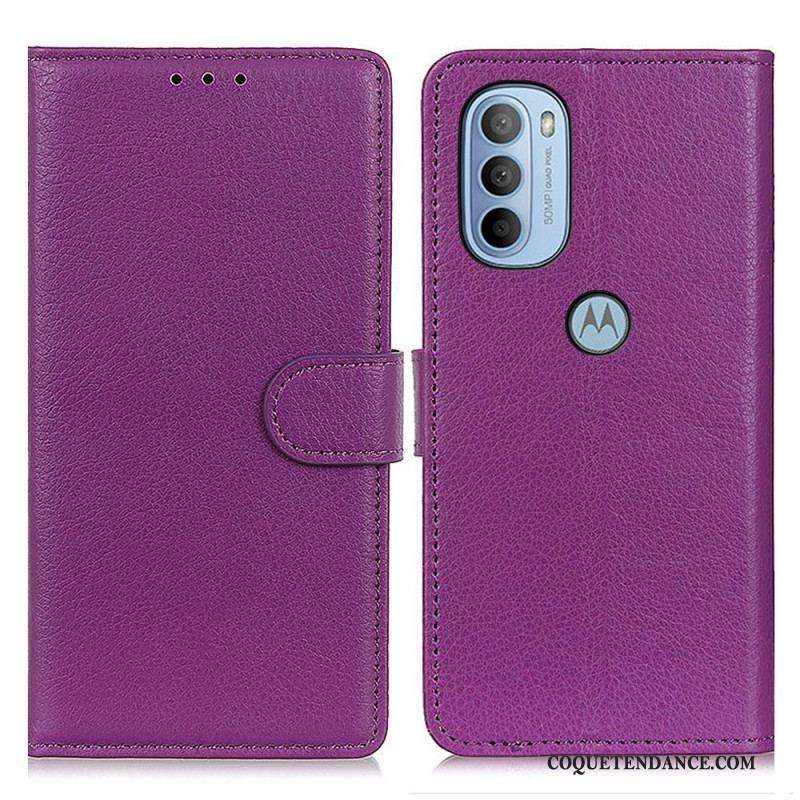 Housse Moto G41 / G31 Traditionnellement Litchi