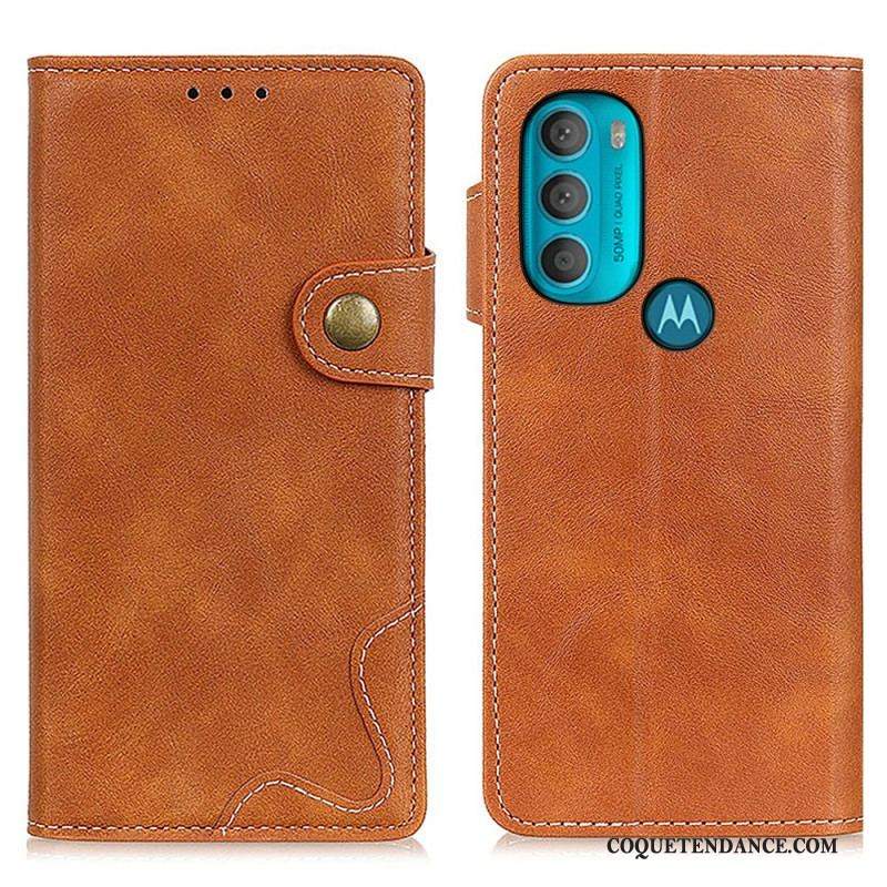 Housse Moto G71 5G Artistique Couture Bouton