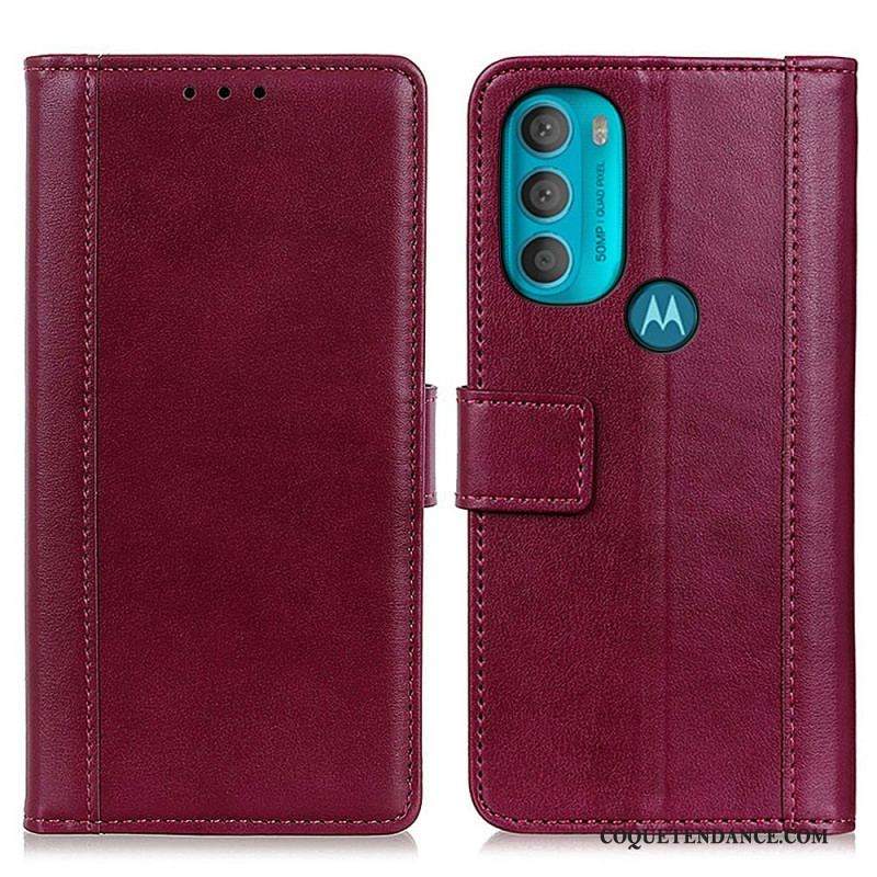 Housse Moto G71 5G Effet Cuir Version Coloré