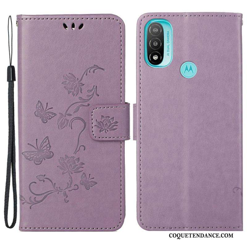 Housse Moto G71 5G Papillons et Fleurs D'Asie