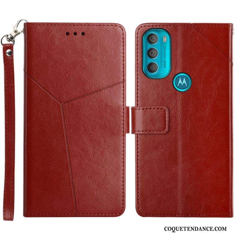 Housse Moto G71 5G Style Cuir Géo Y Design