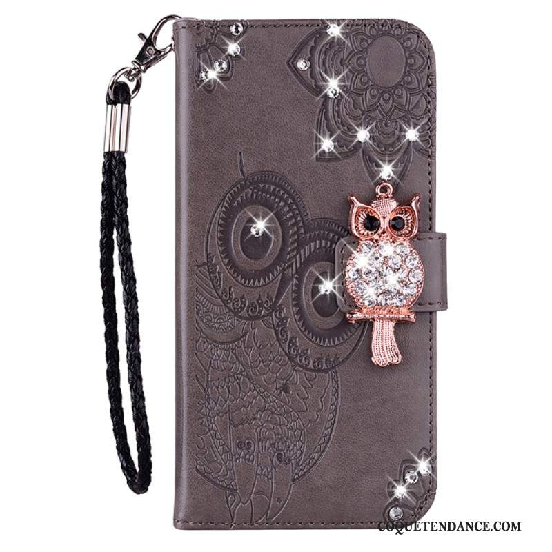 Housse Samsung Galaxy A15 Hibou Mandala et Breloque